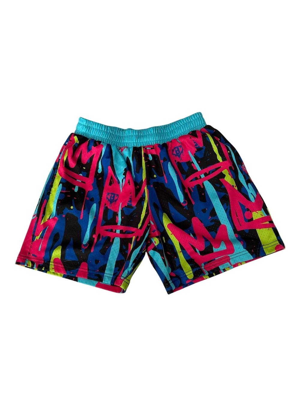 Baseball Lifestyle 101 Graffiti Crown Shorts Size Youth M - Picture 2 of 4